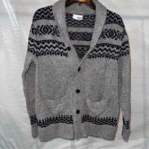 Sonoma Gray and navy Patterned Men's Cardigan